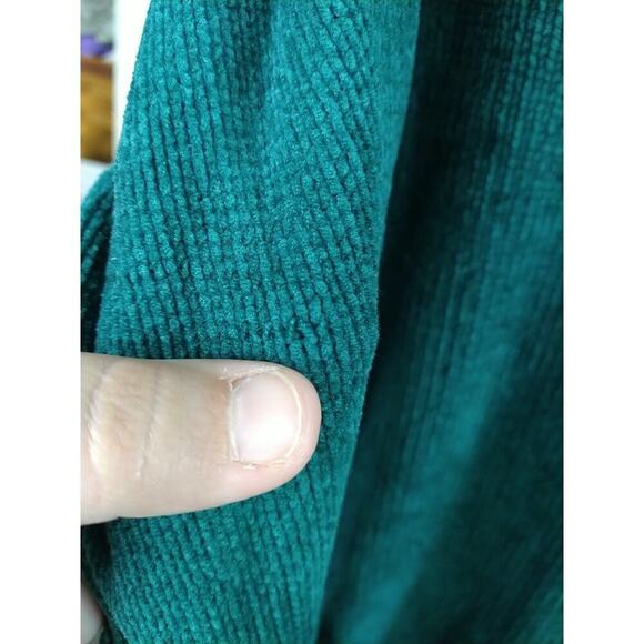 Outside Additions Woman L Sweater Kelly Green V Neck Tunic Side Slit - Picture 6 of 9
